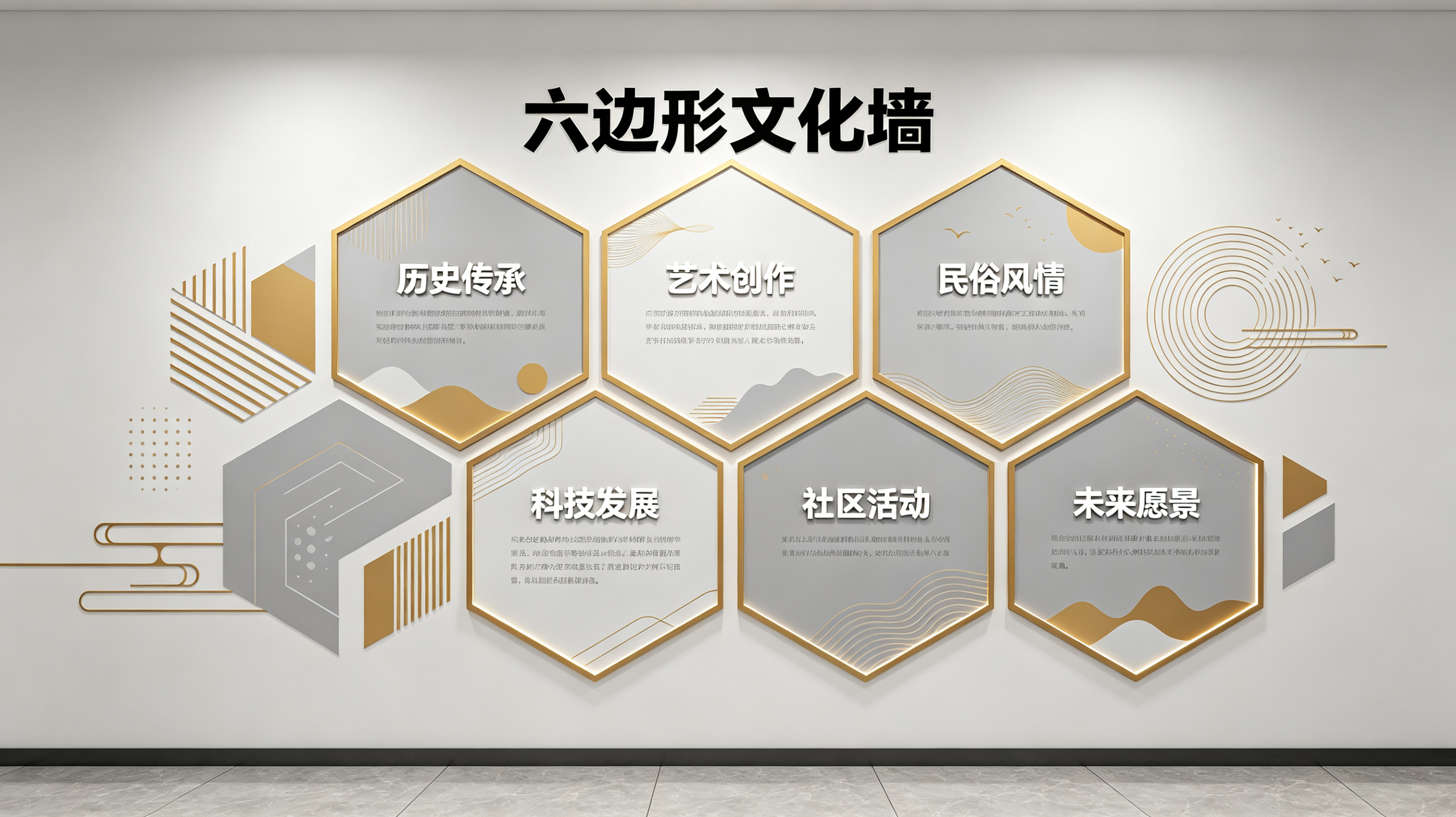 宜城企业文化墙 | 六边形信息美学